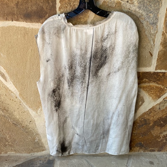 Women’s Helmut Lang Carrion abstract print sheer silk top - Picture 7 of 10